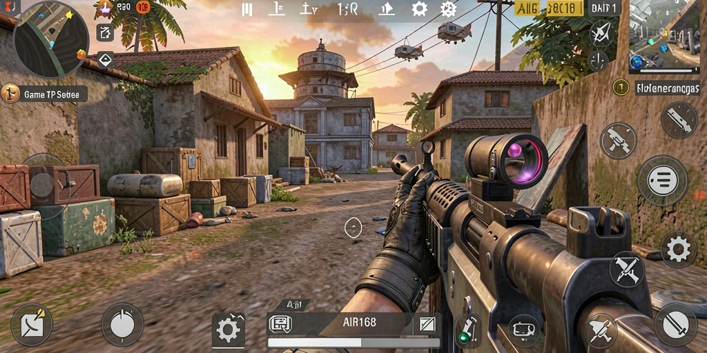Screenshot utama AIR168 menampilkan aksi seru dalam game TPS.