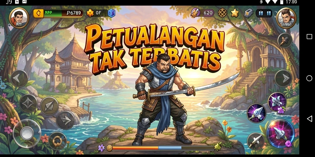 Gameplay seru dengan karakter anime dalam aksi.