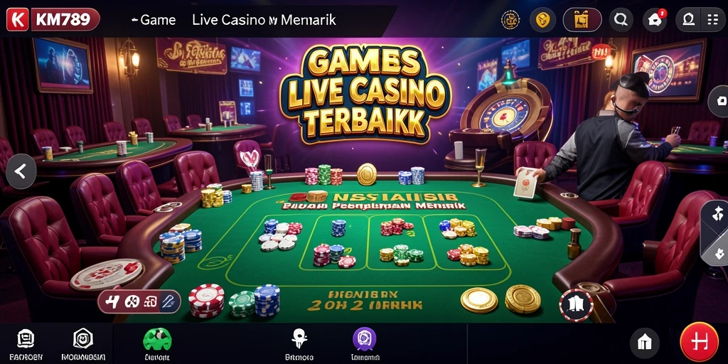 Tampilan menarik dari gameplay Live Casino di KM789.