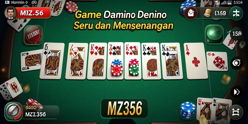 Tangkapan layar MZ356 menampilkan serunya bermain Domino dengan teman.