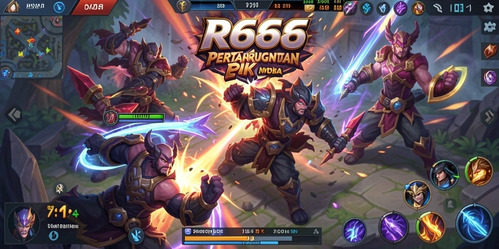 Tampilan gameplay seru dalam pertarungan tim di RR666.