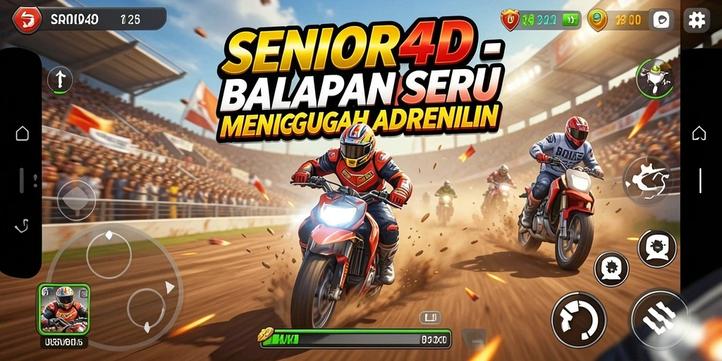 Tampilan aksi balapan seru di SENIOR4D.