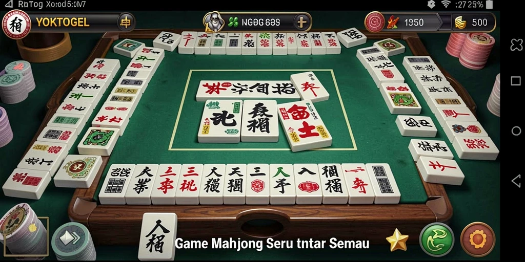 Screenshot gameplay YOKTOGEL menampilkan serunya permainan Mahjong.